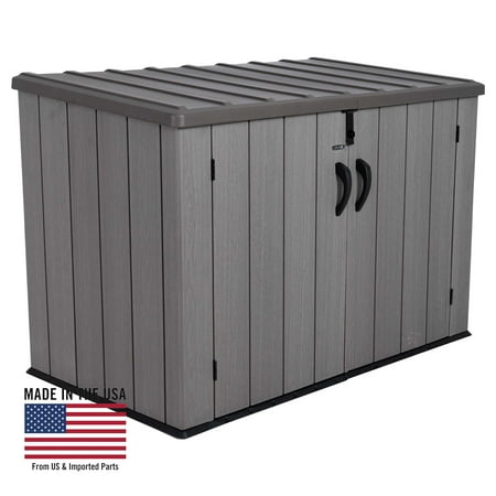 Lifetime Lockable DIY Polyethylene Horizontal Storage Shed, 75 cubic ft., Light Brown (60341)