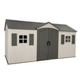 thumbnail image 1 of Lifetime Lockable DIY Polyethylene Outdoor Storage Shed, 106.5 sq. ft.,15' x 8' Tan & Gray (60465), 1 of 10