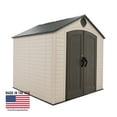 thumbnail image 1 of Lifetime Polyethylene Storage Shed 8' x 7.5' x 8',  Tan & Brown (60396), 1 of 14