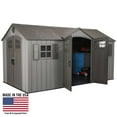 thumbnail image 1 of Lifetime Lockable DIY Polyethylene Storage Shed, 109 sq. ft., 15' x 8', Light Brown (60318), 1 of 14