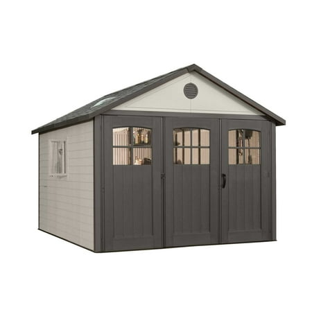Lifetime Lockable DIY Polyethylene Storage Shed, 11' x 11' , 100.4 sq. ft., Tan & Brown (60187)