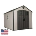 thumbnail image 1 of Lifetime Lockable DIY Polyethylene Storage Shed, 71.25 sq. ft., 8'. x 10', Tan & Brown (60117), 1 of 11