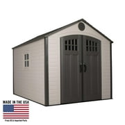 Lifetime Lockable DIY Polyethylene Storage Shed, 71.25 sq. ft., 8. x 10, Tan & Brown 60117