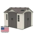 thumbnail image 1 of Lifetime Lockable Polyethylene Outdoor Storage Shed, 10' x 8', Tan & Brown (60001), 1 of 12