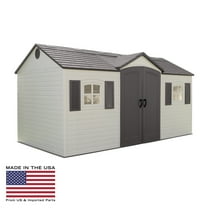 Lifetime Lockable Polyethylene Outdoor Storage Shed, 15'. x 8', Tan & Brown (6446)
