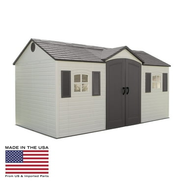 Lifetime Lockable Polyethylene Outdoor Storage Shed, 15'. x 8', Tan & Brown (6446)