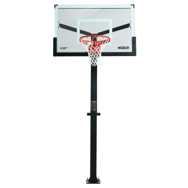 Lifetime Mammoth Bolt Down Basketball Hoop, 54 inch Tempered Glass (90965)