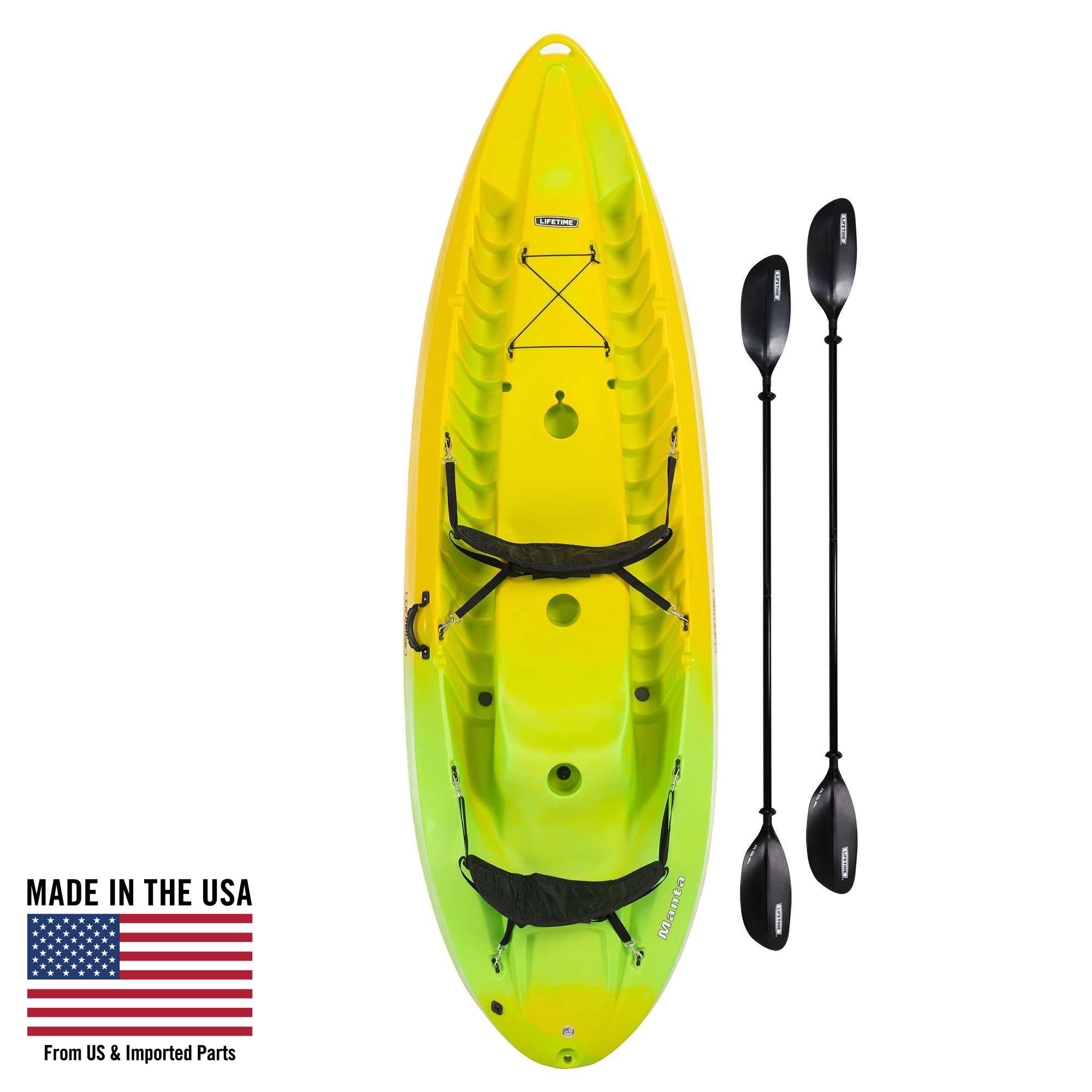 Lifetime Manta 10 ft Tandem Kayak, Yellow, Lime (91071)