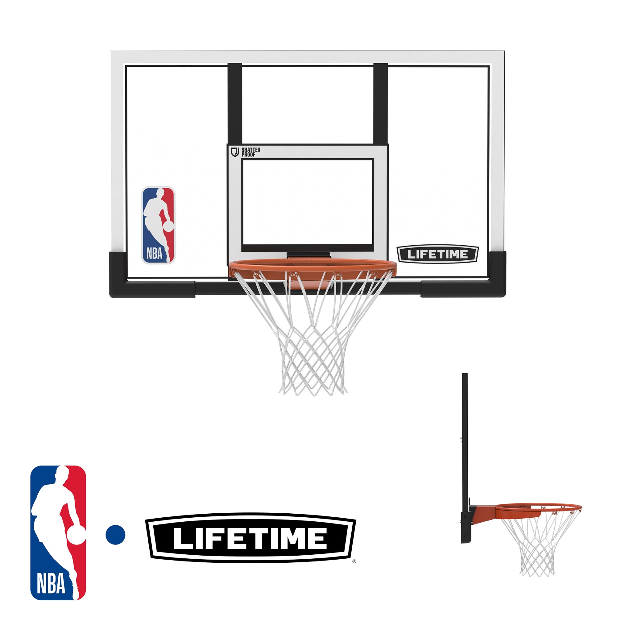 Lifetime NBA Branded 48" Shatterproof Backboard Rim Combo Basketball System (92113)