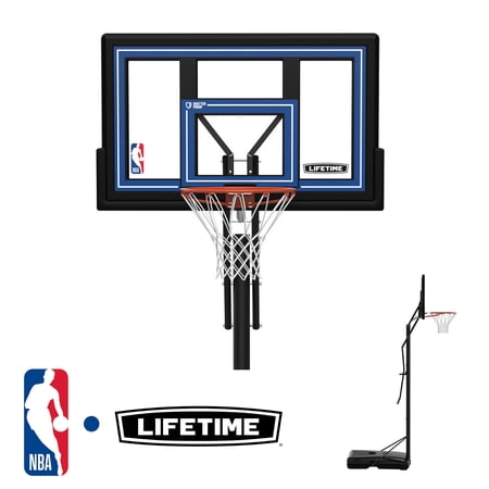 Lifetime NBA Branded 8ft - 10ft Adjustable Height 50" Polycarbonate Portable Basketball System (92110)