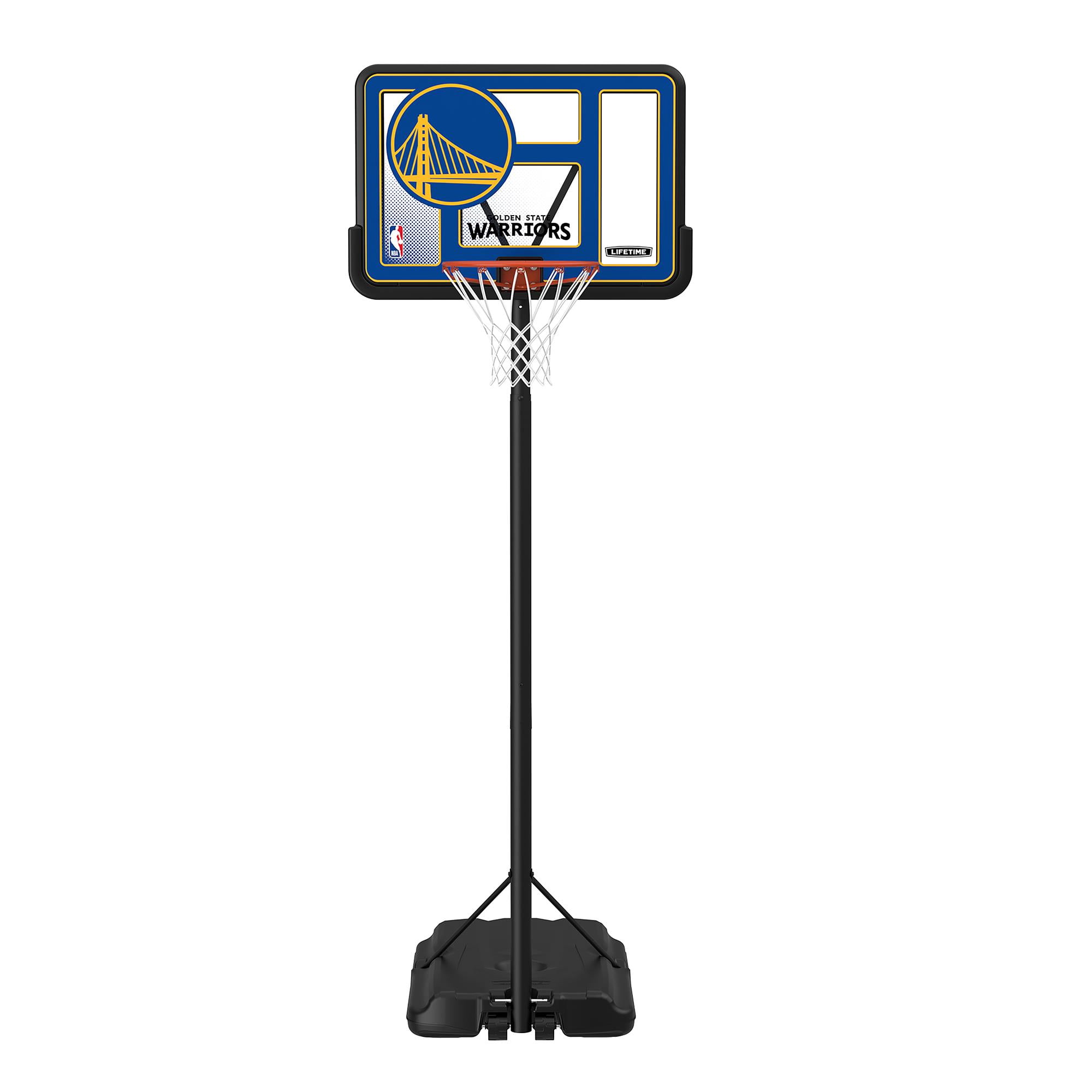 Lifetime NBA Golden State Warriors 44" Portable Basketball Hoop with Wheels - 7.5 to 10 Ft Adjustable Height