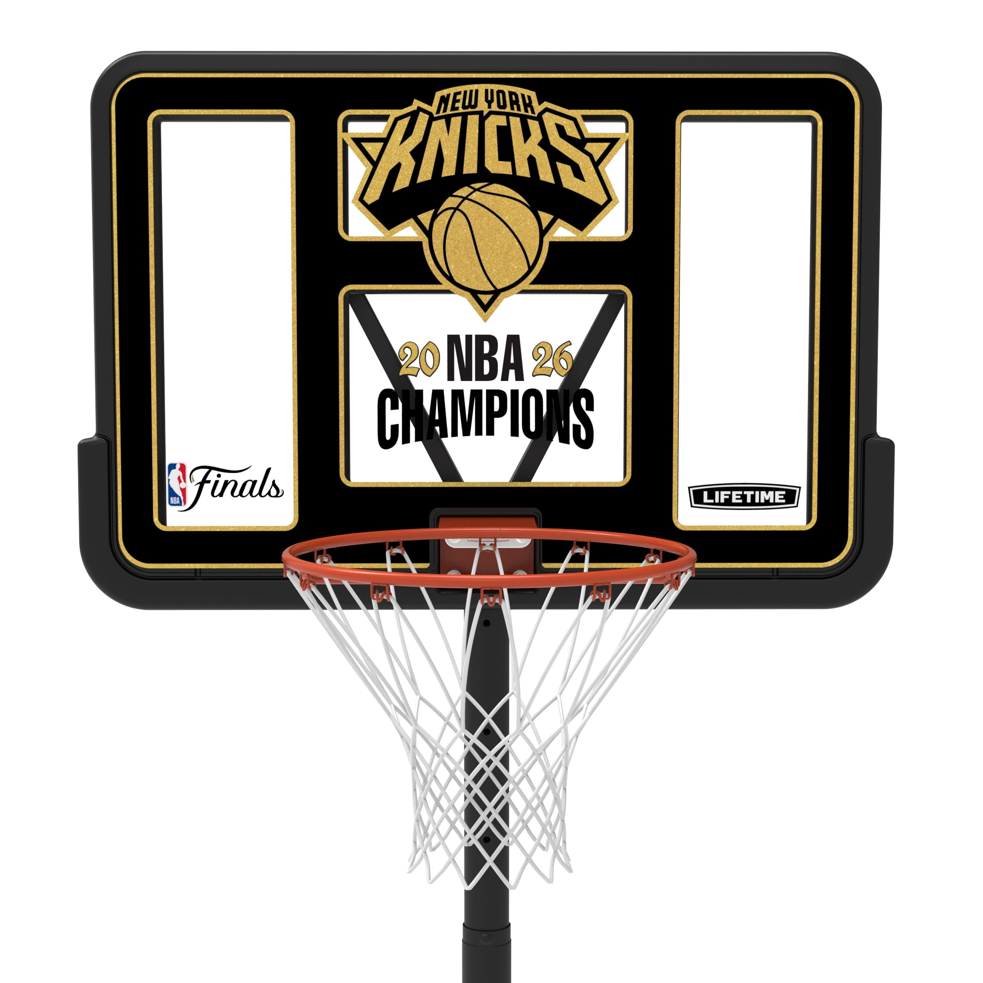 Lifetime NBA New York Knicks Championship Edition 44" Portable Basketball Hoop with Wheels – 7.5 to 10 Ft Adjustable Height