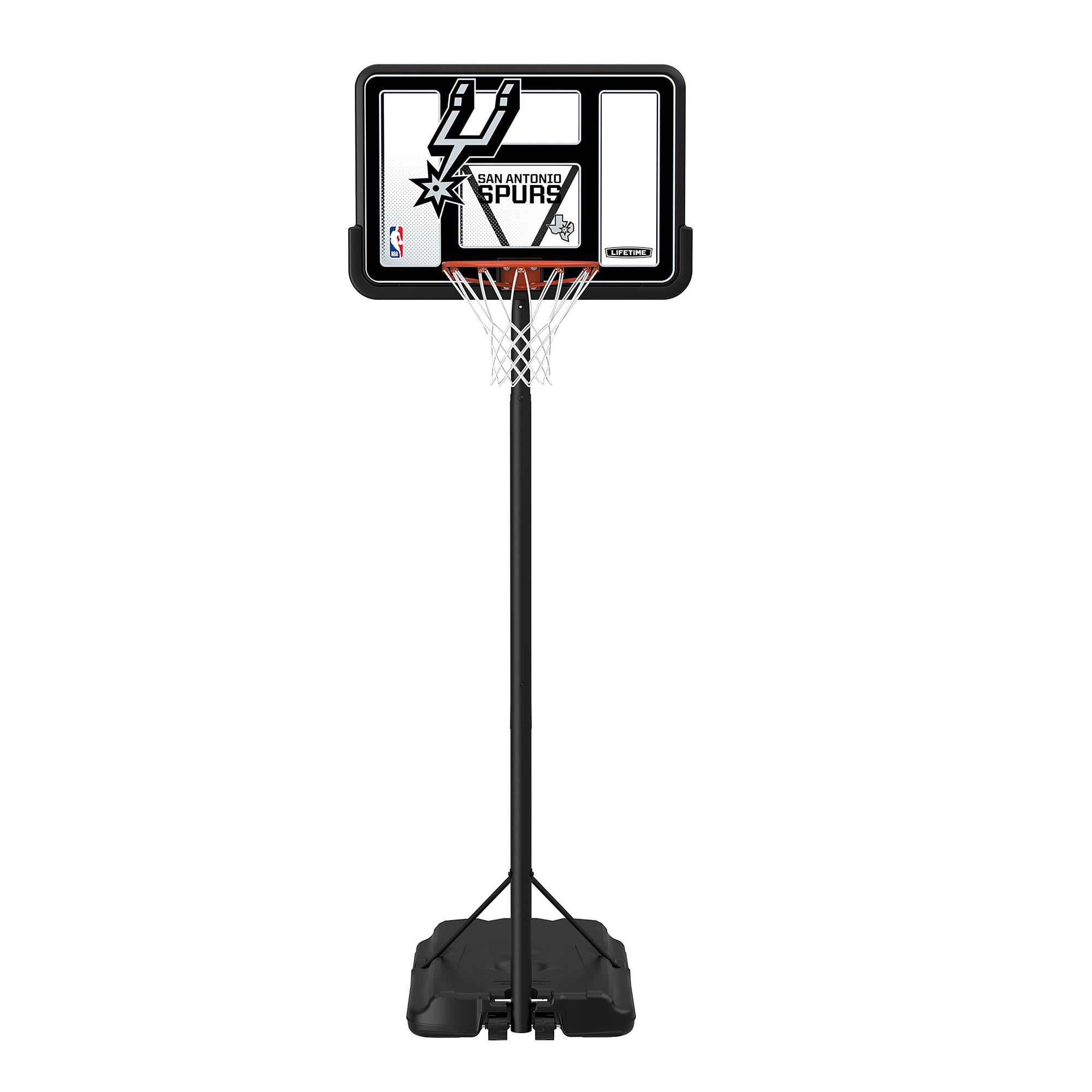 Lifetime NBA San Antonio Spurs 44" Portable Basketball Hoop with Wheels - 7.5 to 10 Ft Adjustable Height