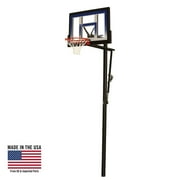 Lifetime 48-inch Adjustable In-Ground Basketball Hoop with Slam-It® Rim, Shatterproof Fusion™ Backboard, Action Grip® Adjustment (90020)