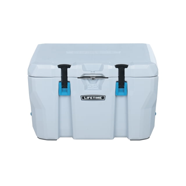 Lifetime 55qt Bear-Resistant Camping Cooler, Premium High Performance, Ice Retention, Hard Cooler, 60 Can Capacity, Light Gray