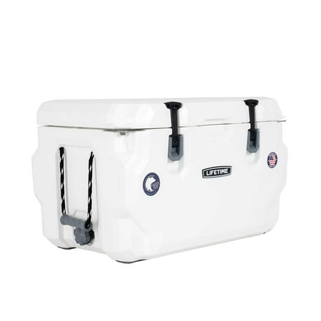 Lifetime 65 qt Bear-Resistant Camping Cooler, Premium High Performance, Ice Retention, Hard Cooler, 75 Can Capacity, Arctic White (90997)