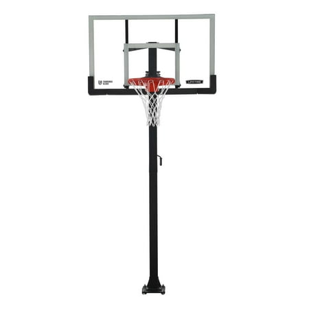 Lifetime 7.5ft. – 10ft. Adjustable Height 60” Tempered Glass Bolt-Down Basketball System (90569)