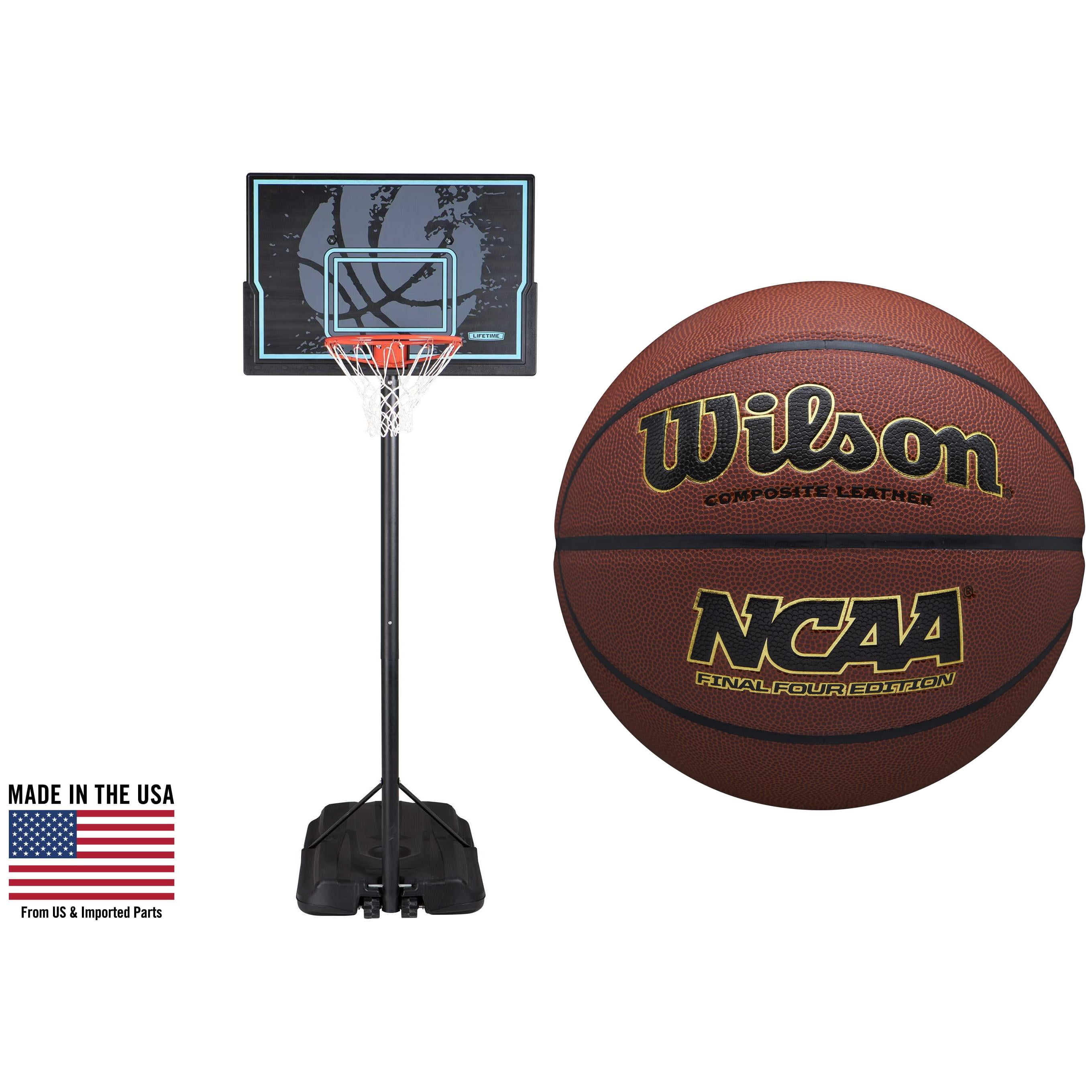 Lifetime New Adjustable Portable Basketball Hoop + 29.5 in Basketball- Online Only