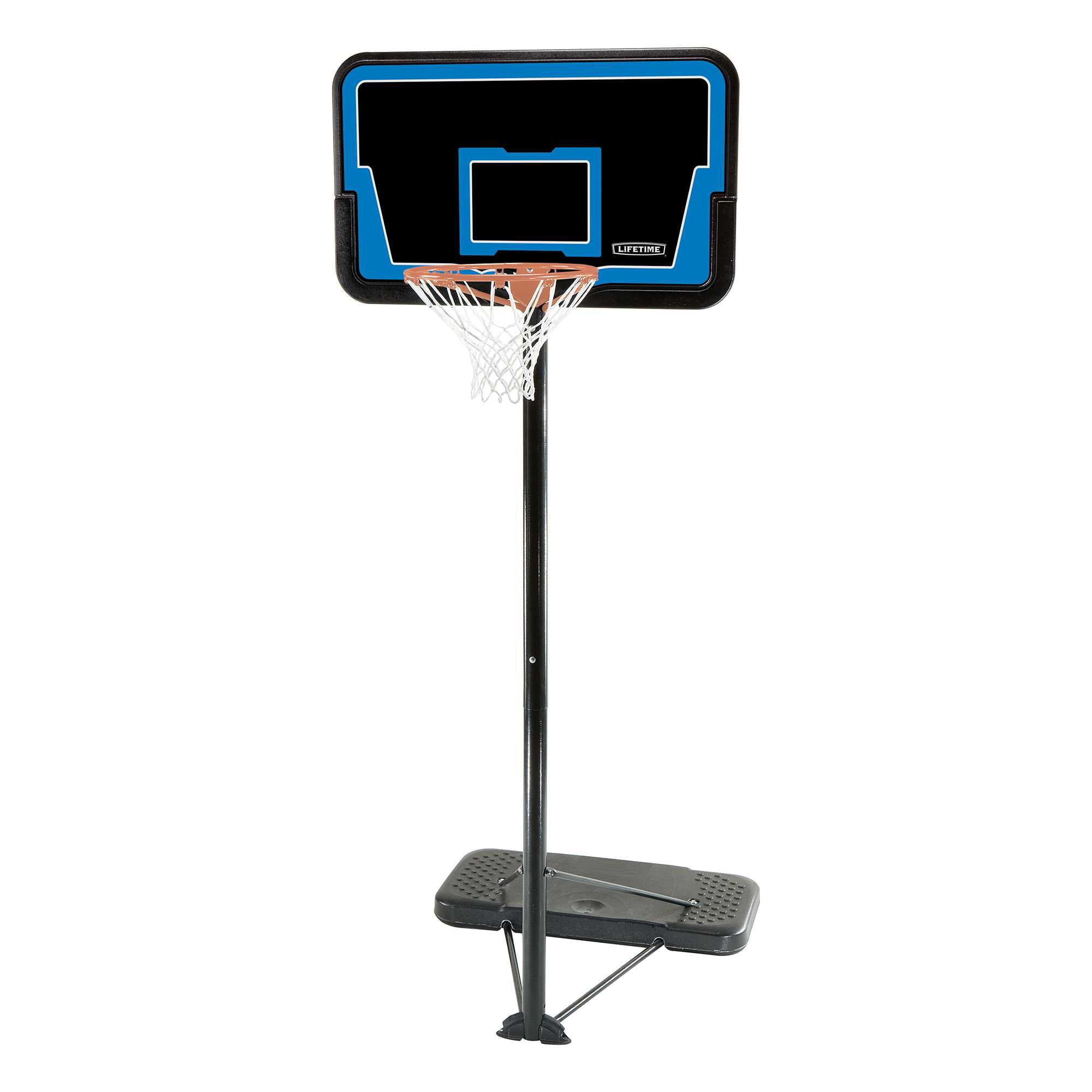 44" Black and Blue Acrylic Portable Basketball Hoop