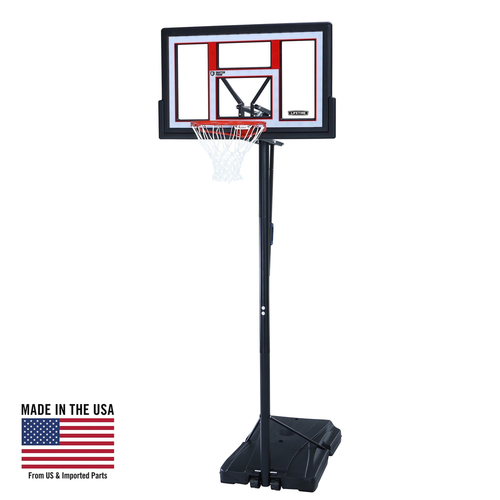 Lifetime 50-Inch Shatterproof Portable Basketball Hoop with Speed Shift Adjustment & Slam-It Rim - Model 90271-Outdoor Play