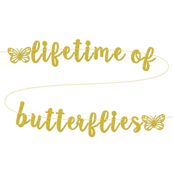 Lifetime Of Butterflies Banner, Bachelorette Party Banner, Butterfly Bridal Shower Banner, Bachelorette Party Decor, Bridal Shower Decorations, Gold Glitter