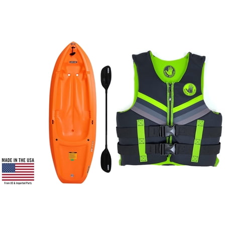 Lifetime Orange Wave Youth Kayak and Body Glove Life Jacket Bundle