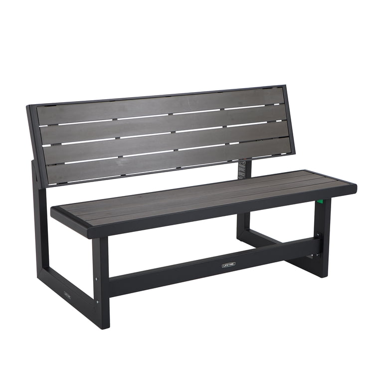 Lifetime Outdoor Convertible Bench, Harbor Gray 60253 - Walmart.com