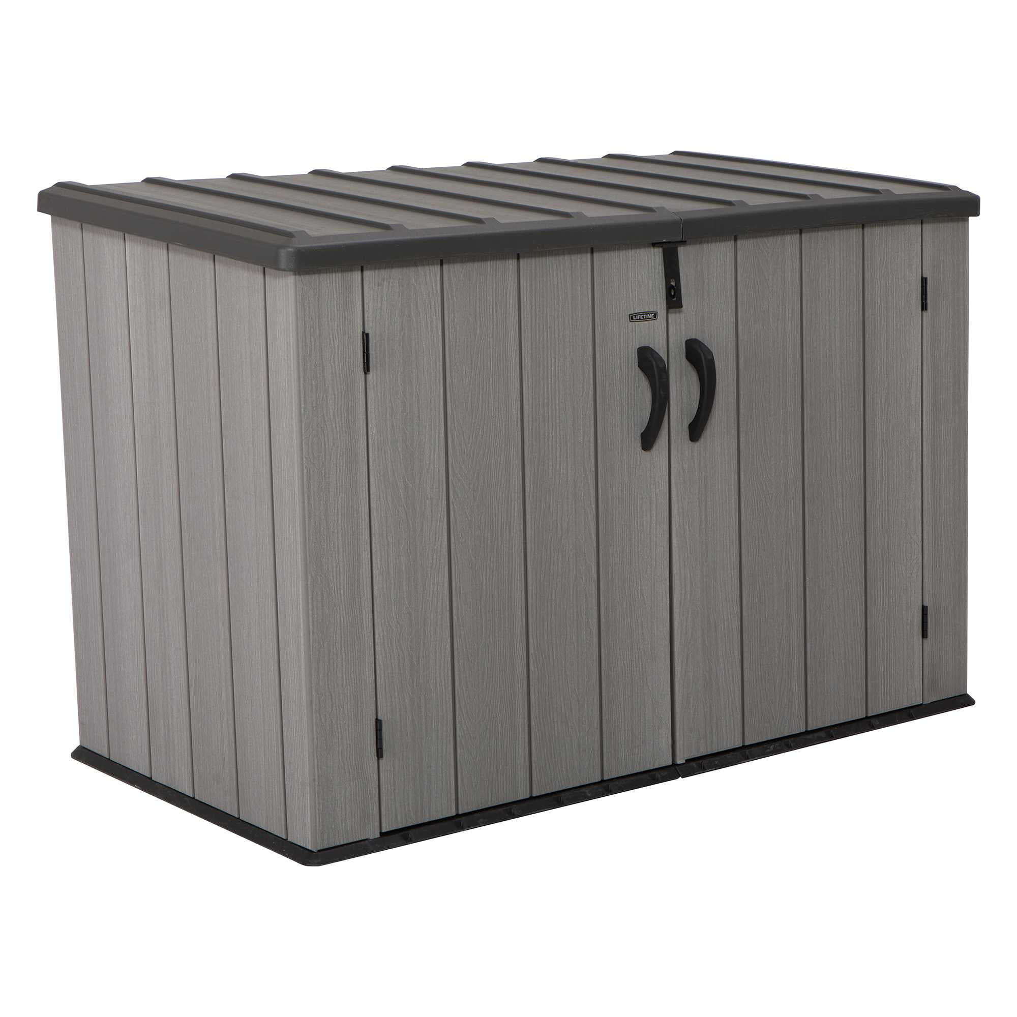 Lifetime Rough-Cut Polyethylene Horizontal DIY Storage Shed, 52" x 42.5" x 75.2", Gray (60296U)
