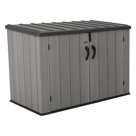 Lifetime Rough-Cut Polyethylene Horizontal DIY Storage Shed, 52" x 42.5" x 75.2", Gray (60296U)