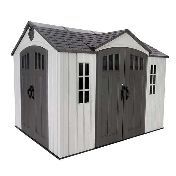 Lifetime Polyethylene Dual Entry Storage Shed, 71.25 sq. ft., 10 ft. x 8 ft., Gray (60467)