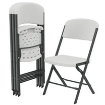 Lifetime Polyethylene Folding Chair - 4 Pack, Indoor/Outdoor (Commercial Grade)- White (81158)
