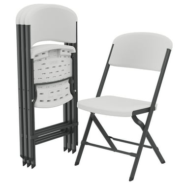 Lifetime Polyethylene Folding Chair - 4 Pack, Indoor/Outdoor (Commercial Grade)- White (81158)