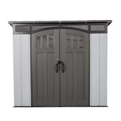 Lifetime Polyethylene Modern Storage Shed, 53.9 sq. ft., 8.3 ft. X 8.3 ft., Gray (60542)