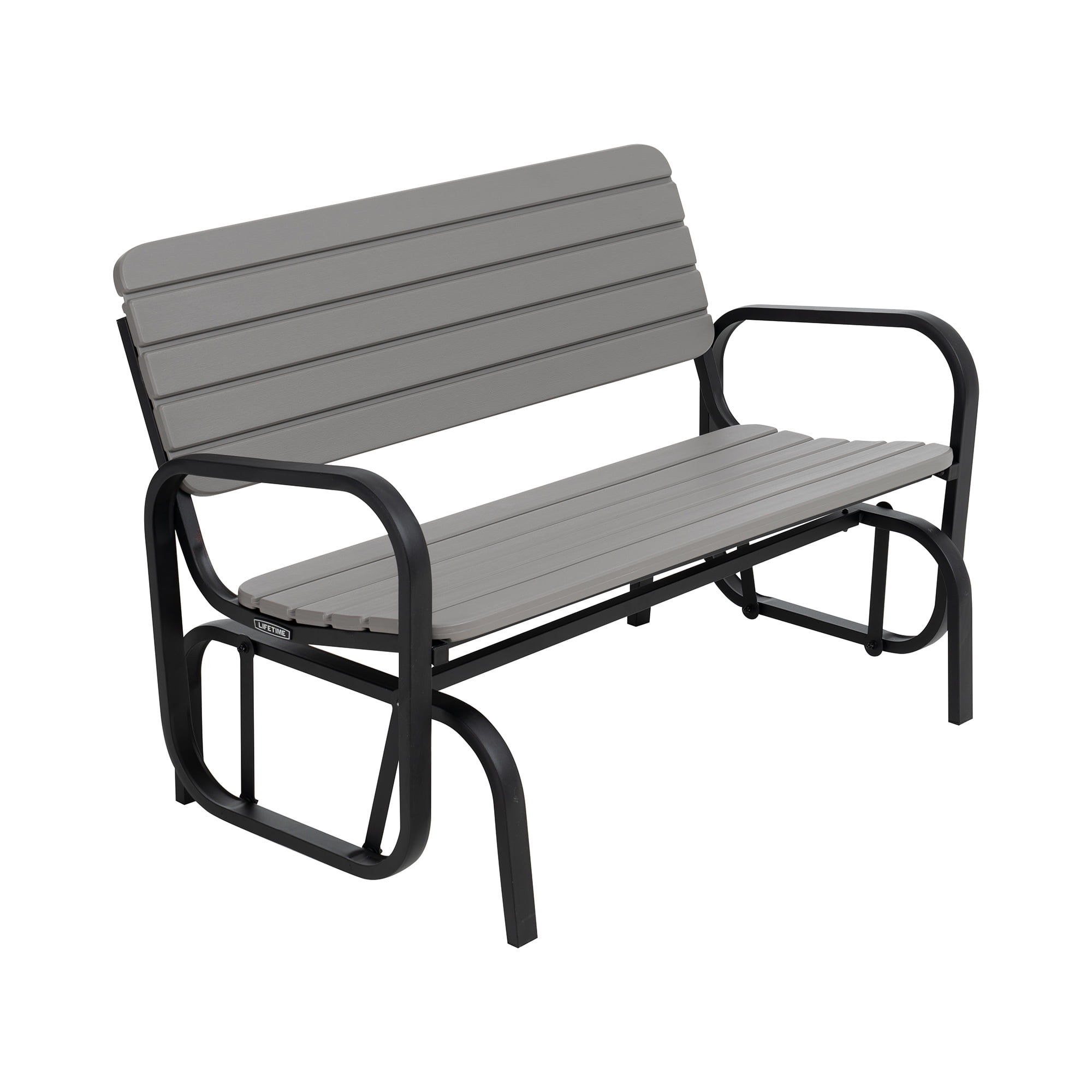Lifetime Outdoor Gliding Garden Bench UV Protected Weather Resistant Polyethylene Gray 60361 Walmart
