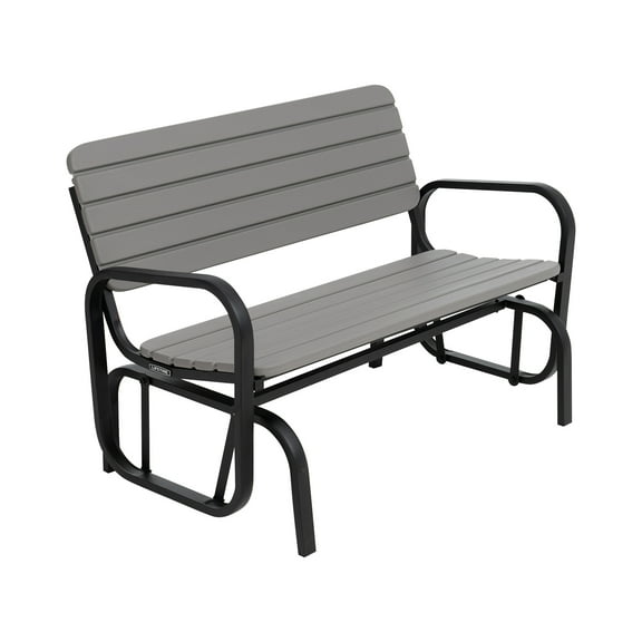Lifetime Polyethylene Outdoor Glider Bench, Steel Framed, Gray (60361)