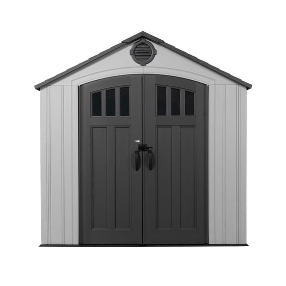Lifetime Polyethylene Storage Shed, 146.2 sq. ft., 8 ft. x 20 ft., Gray (60470)