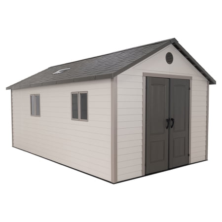 Lifetime Polyethylene Storage Shed 176.9 sq. ft., 11 ft. x 18.5 ft. x 9.3 ft., Tan/Brown (60355)
