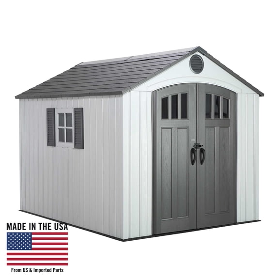 Lifetime Polyethylene Storage Shed, 71 sq. ft., 8 ft. x 10 ft. Gray (60202)