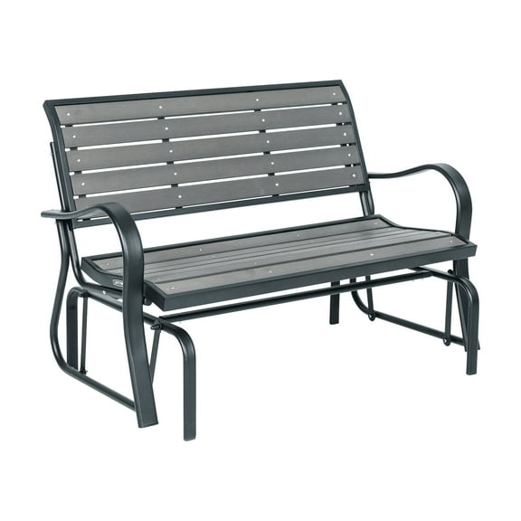 Lifetime Products Outdoor Polystyrene Glider Bench, Harbor Gray (60276)
