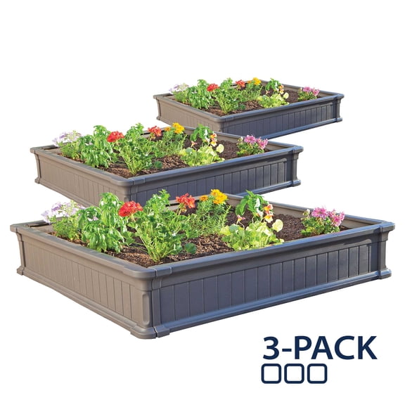 Lifetime Raised 4' x 4' Garden Bed 3-Pack (3 Beds, No Enclosure) - 60069