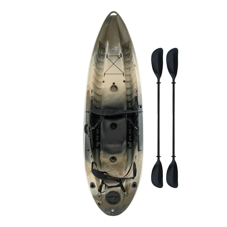 Lifetime 10' Tandem Fishing Kayak with Paddles & Backrests - Camouflage