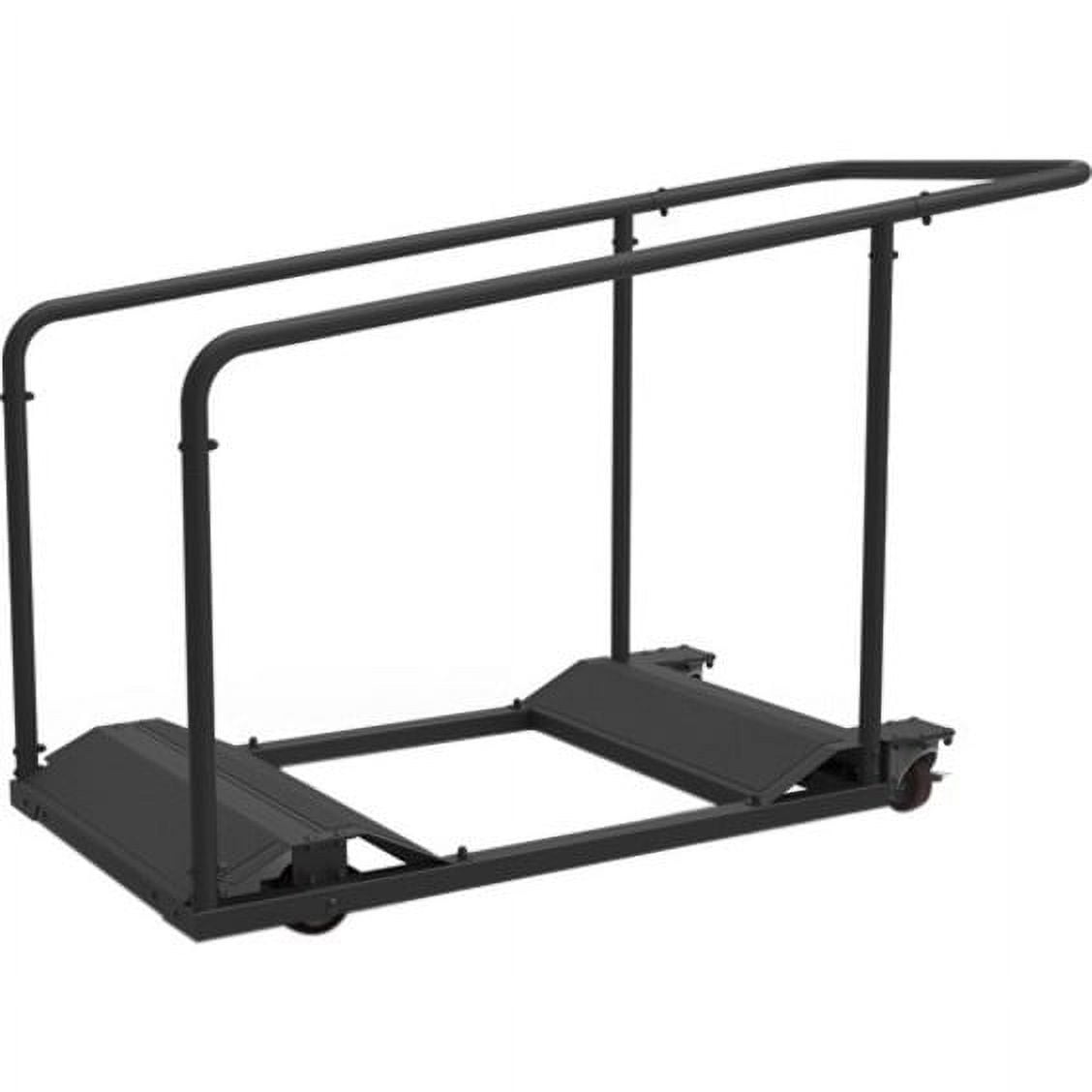Black Steel Table Cart with Locking Wheels