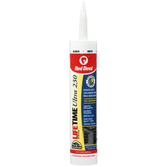 Lifetime Ultra, 0770, Acrylic Latex, White Elastomeric Industrial Sealant, 0.97 oz 10.1 oz