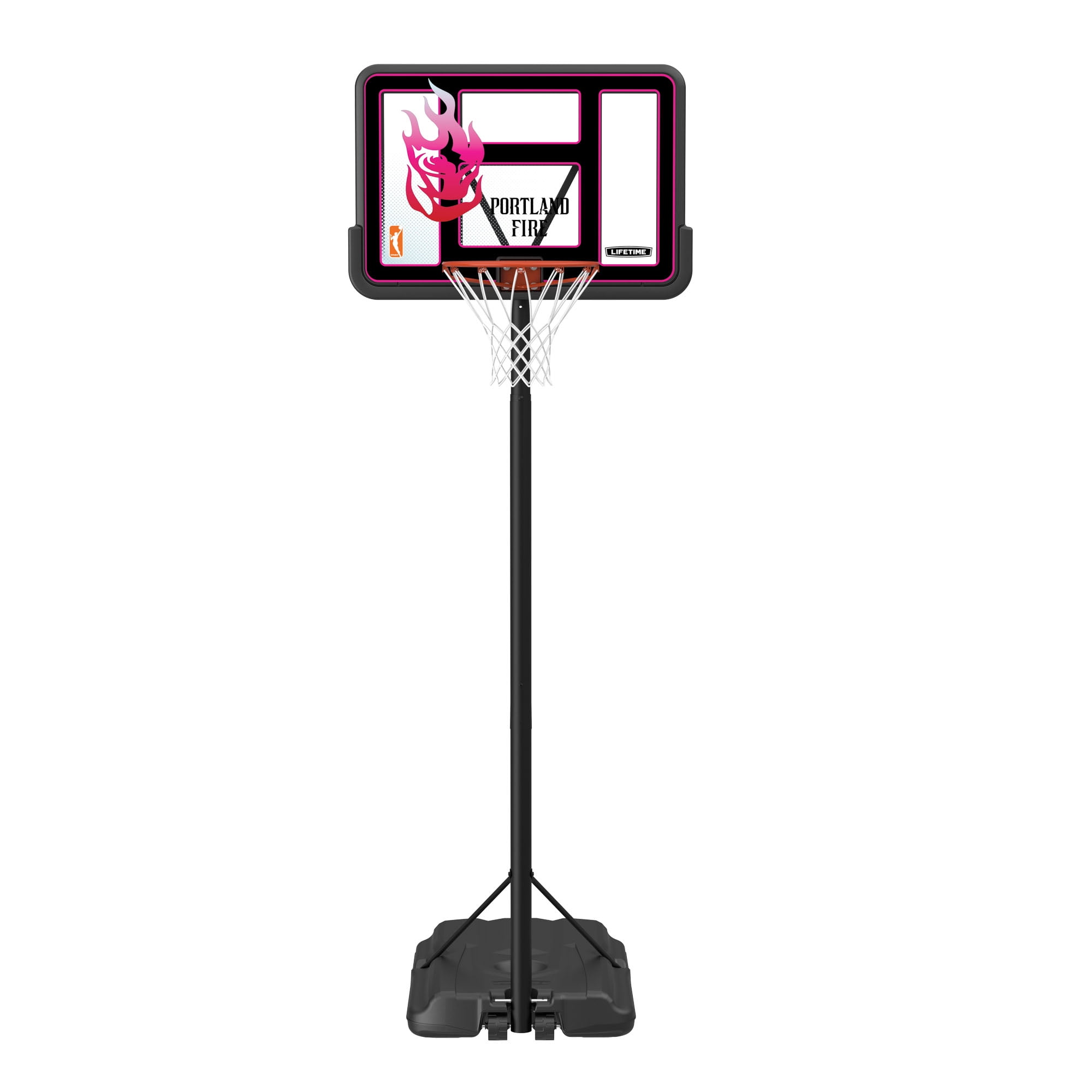 Lifetime WNBA Portland Fire 44" Portable Basketball Hoop with Wheels - 7.5 to 10 Ft Adjustable Height