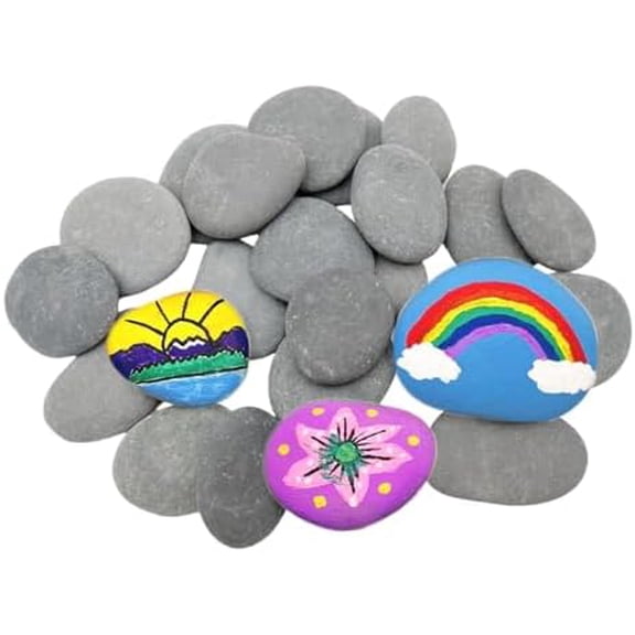 Lifetop 16PCS Painting Rocks, 2"-3" Natural River DIY Rock Flat & Smooth Kindness Rocks for Arts, Crafts, Decoration, Medium Stone for Painting,Hand Picked
