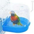 thumbnail image 1 of Lifeuping Bird Bath Box Hanging Birdbath Toy Parakeet Caged Bathing Tubs Parrot Bath Tub Water Shower Food Feeder Holder Tray Bird Bath for Cage Accessory Small Birds Parrots Cockatiel, 1 of 7