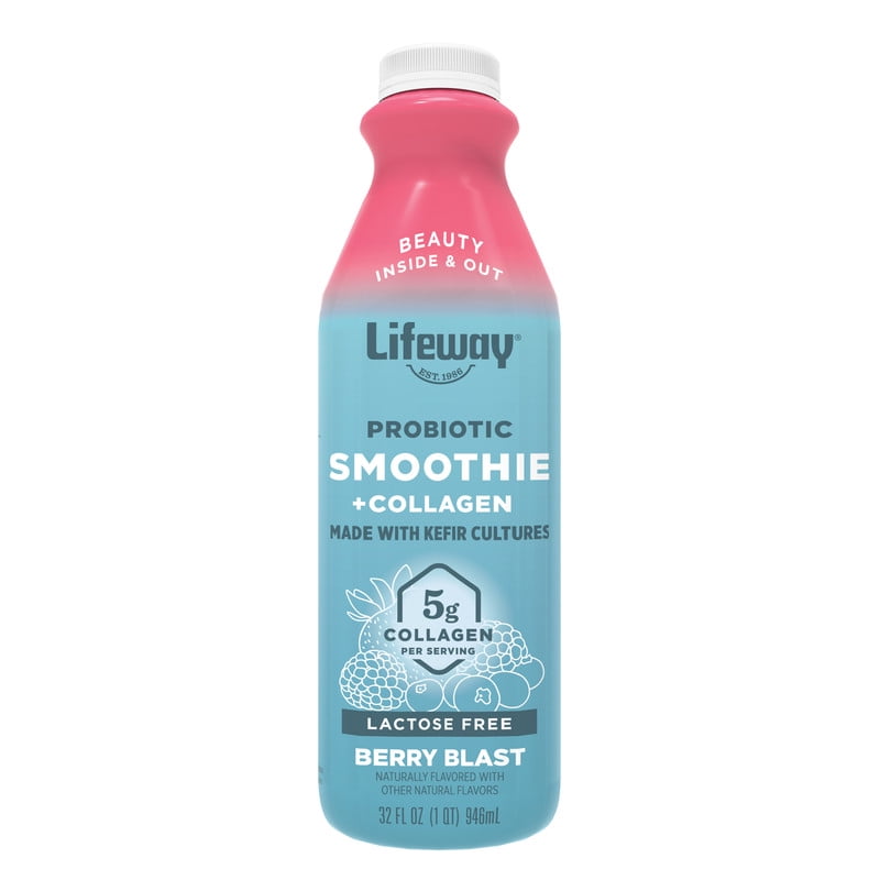 Lifeway Low Fat Probiotic Plus Collagen Berry Blast Smoothie, 32