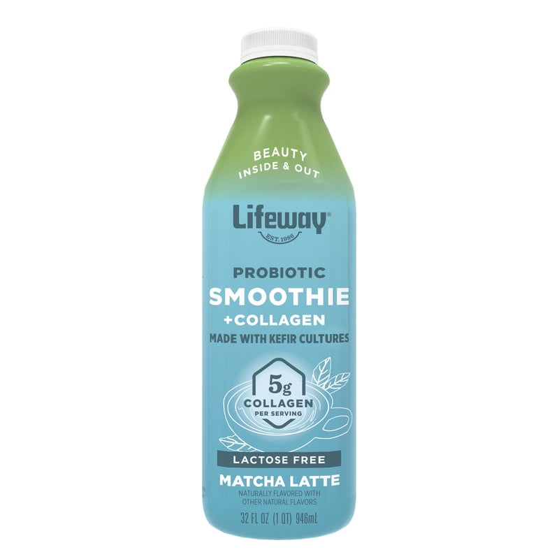 Lifeway Low Fat Probiotic Plus Collagen Matcha Smoothie, 32 fl oz