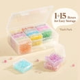 thumbnail image 1 of Lifewit 1 Pack(15Pcs) Small Bead Organizers and Storage, Plastic Craft Organizers and Storage with Hinged Lid, for Bracelet Jewelry Making Kits, Small Parts, Nails, Clear, 1 of 11