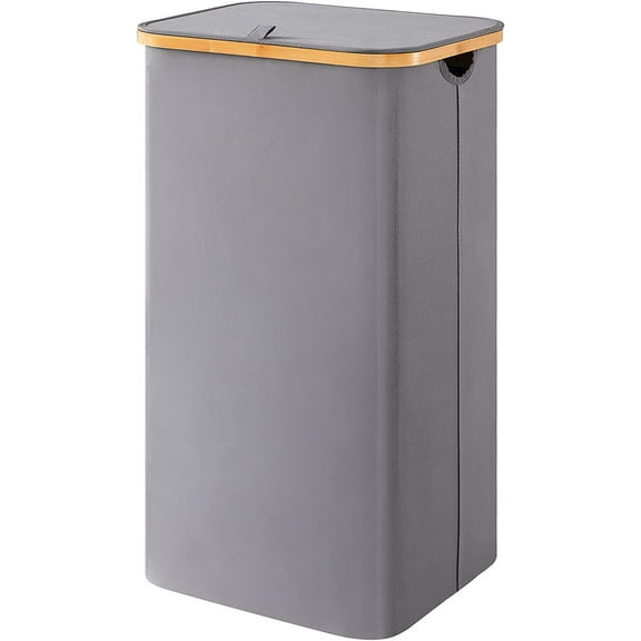 Lifewit 100L Laundry Basket with Lid, Clothes Hampers for Laundry with Handles Removable Bag, Gray